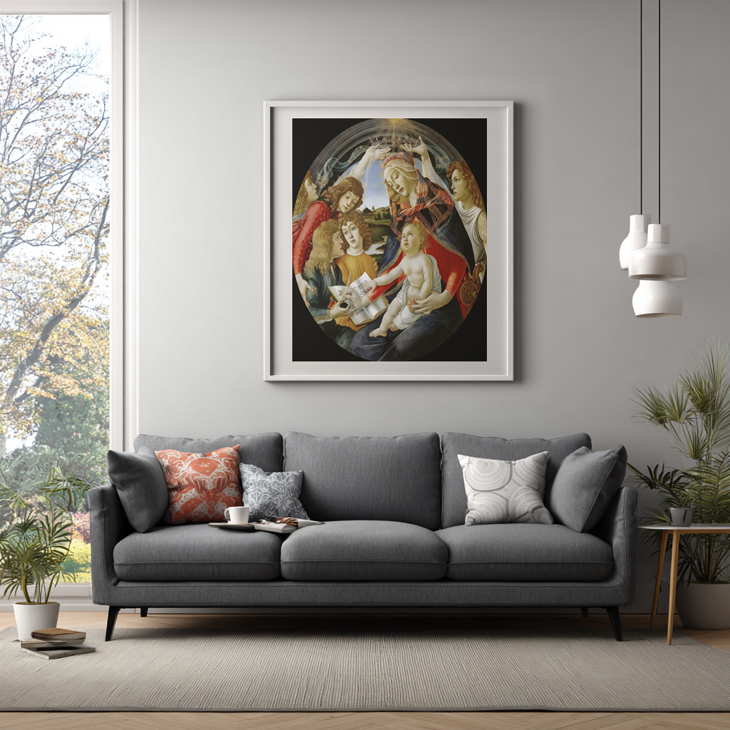 The Virgin of the Magnificat - Sandro Botticelli - Premium 430g Canvas (gallery quality)