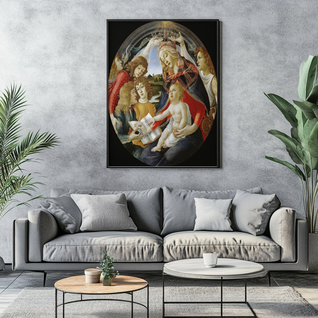The Virgin of the Magnificat - Sandro Botticelli - Premium 430g Canvas (gallery quality)