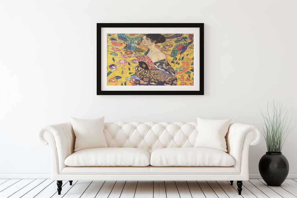 Woman with a Fan - Gustav Klimt - 430g Premium Canvas (Gallery Quality)