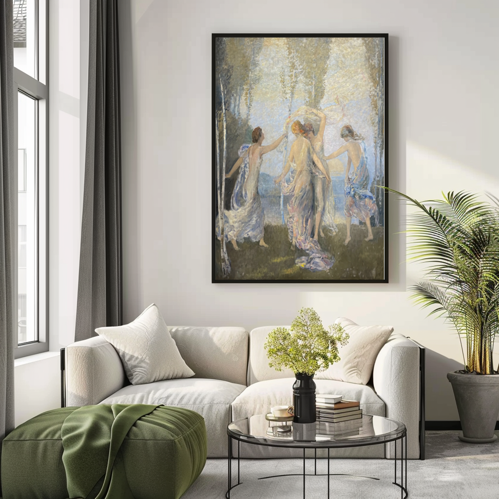 Nymphes dansantes - Frederick William Hutchison - Toile premium 430g (qualité galerie)