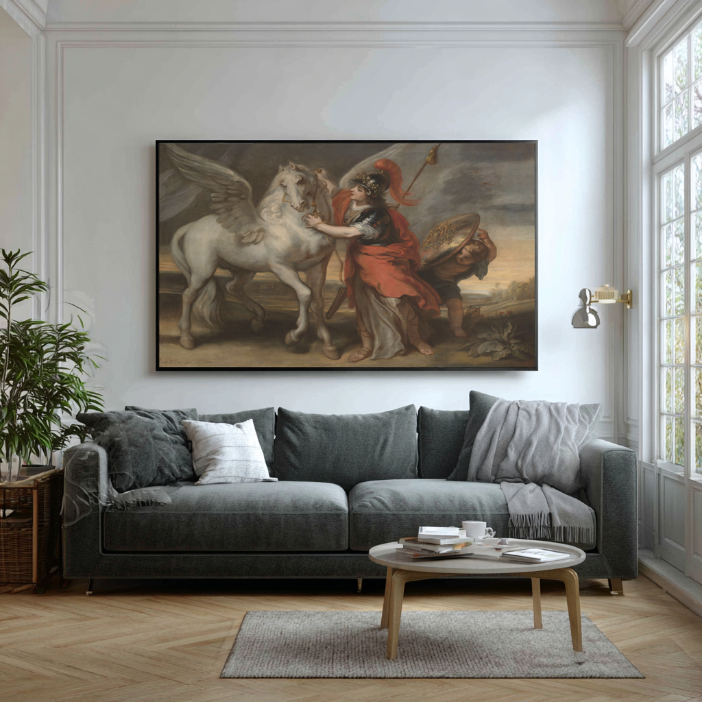 Athena and Pegasus - Theodoor van Thulden - Premium Canvas 430g (gallery quality)