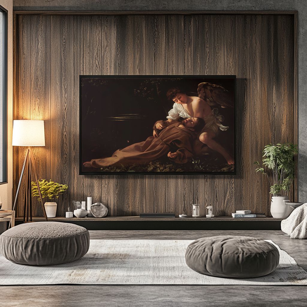 Saint François d'Assise en extase - Caravage - Toile premium 430g (qualité galerie)
