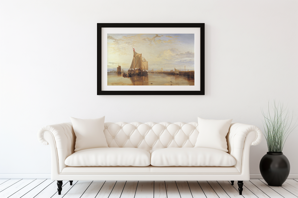 Dort or Dordrecht, The Dort Packet-Boat from Rotterdam Becalmed - Joseph Mallord William Turner - Premium Canvas 430g (gallery quality)