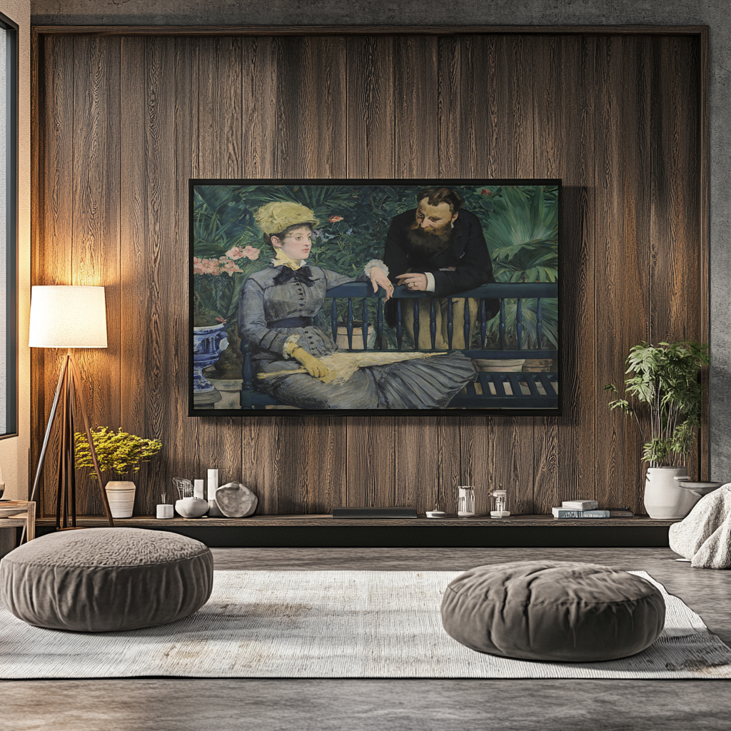 Dans la serre - Édouard Manet - Toile premium 430g (qualité galerie)