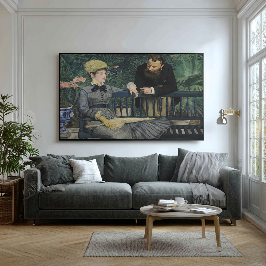 Dans la serre - Édouard Manet - Toile premium 430g (qualité galerie)