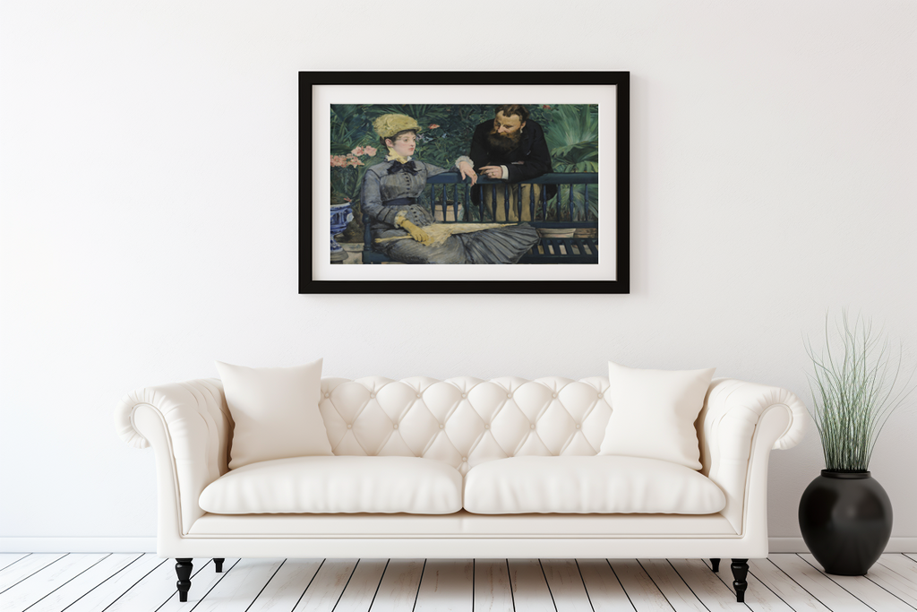 Dans la serre - Édouard Manet - Toile premium 430g (qualité galerie)