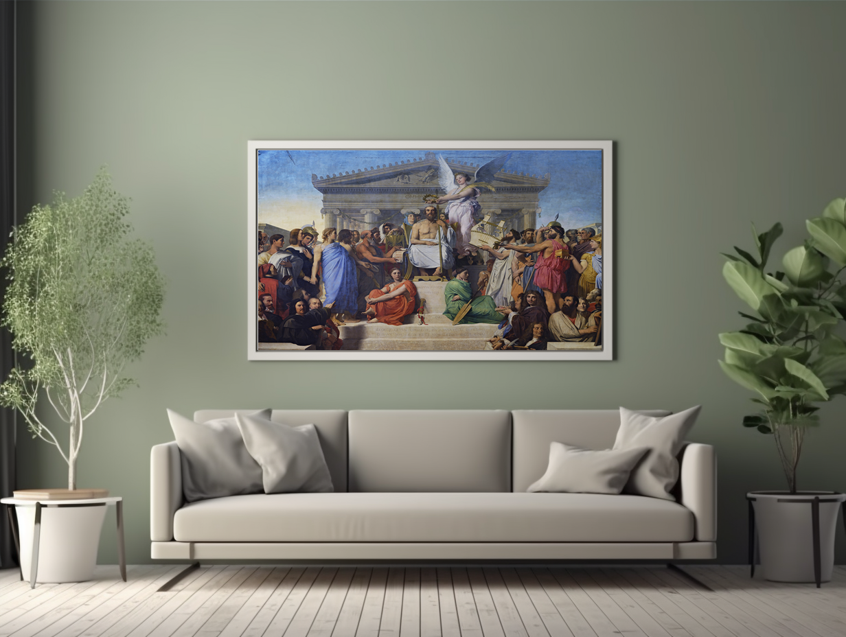 The Apotheosis of Homer - Jean-Auguste Dominique - Premium Canvas 430g (gallery quality)
