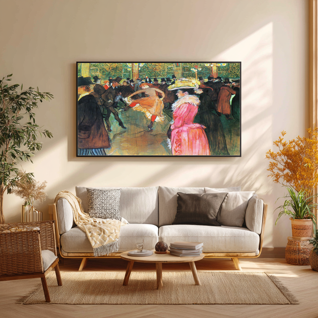 Au Moulin Rouge : La danse - Henri de Toulouse-Lautrec - Toile premium 430g (qualité galerie)