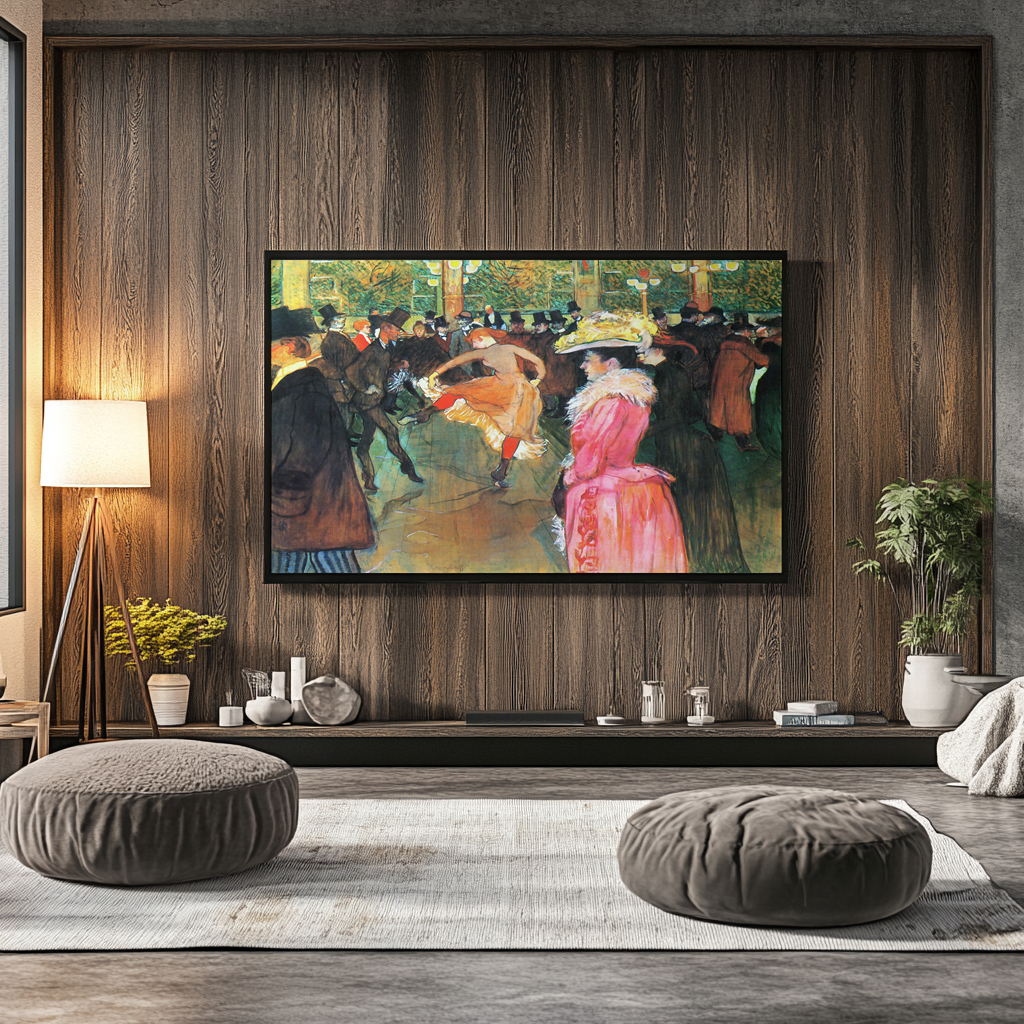 Au Moulin Rouge : La danse - Henri de Toulouse-Lautrec - Toile premium 430g (qualité galerie)