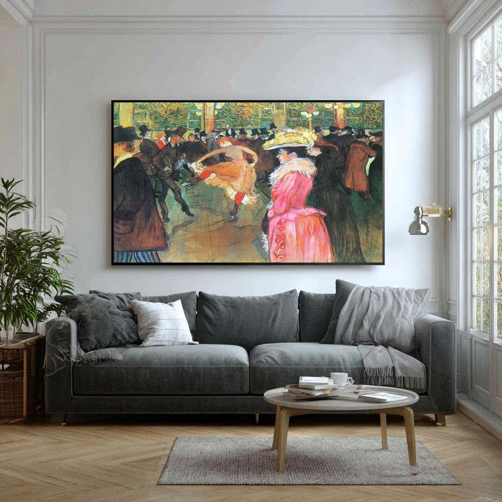 Au Moulin Rouge : La danse - Henri de Toulouse-Lautrec - Toile premium 430g (qualité galerie)