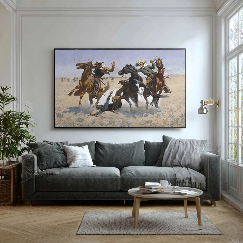 Helping a Comrade - Frederic Remington - Premium Canvas 430g (gallery quality)