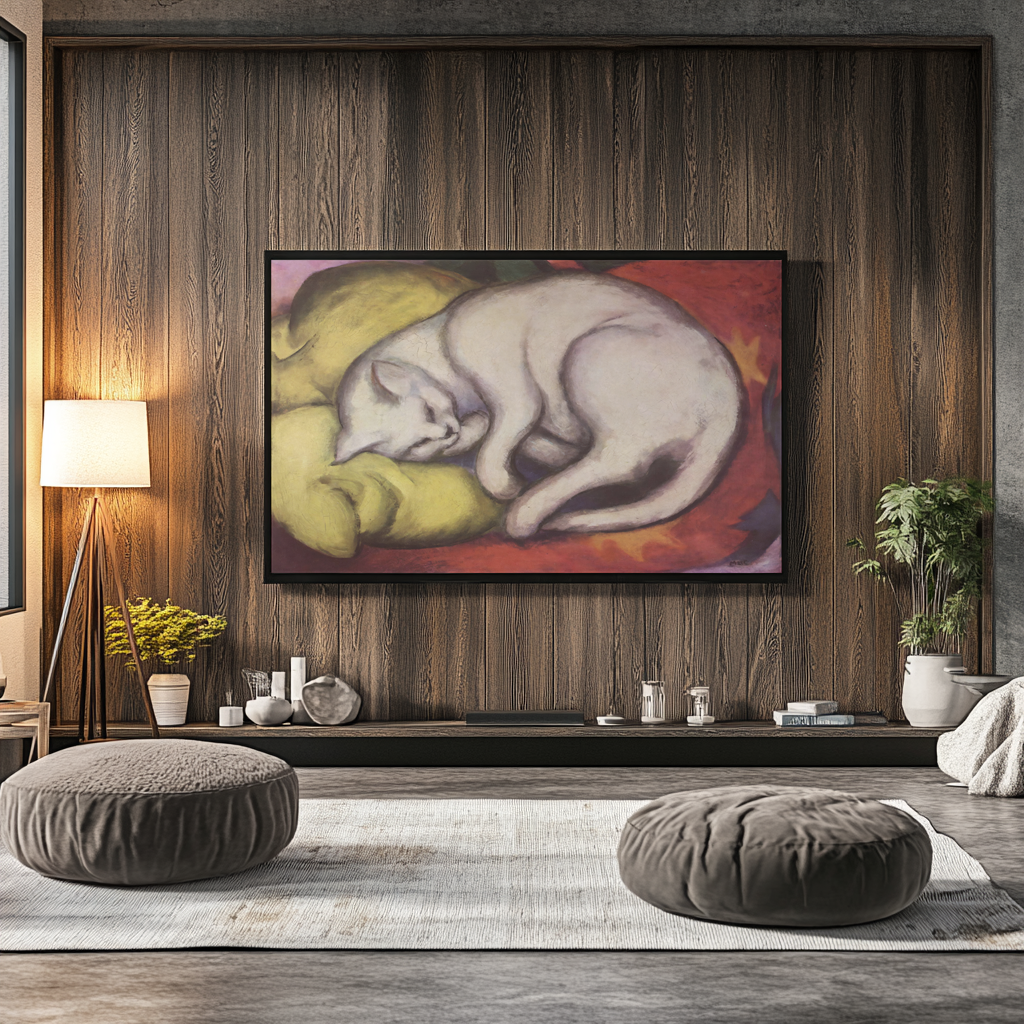 Chat Blanc - Franz Marc - Toile premium 430g (qualité galerie)