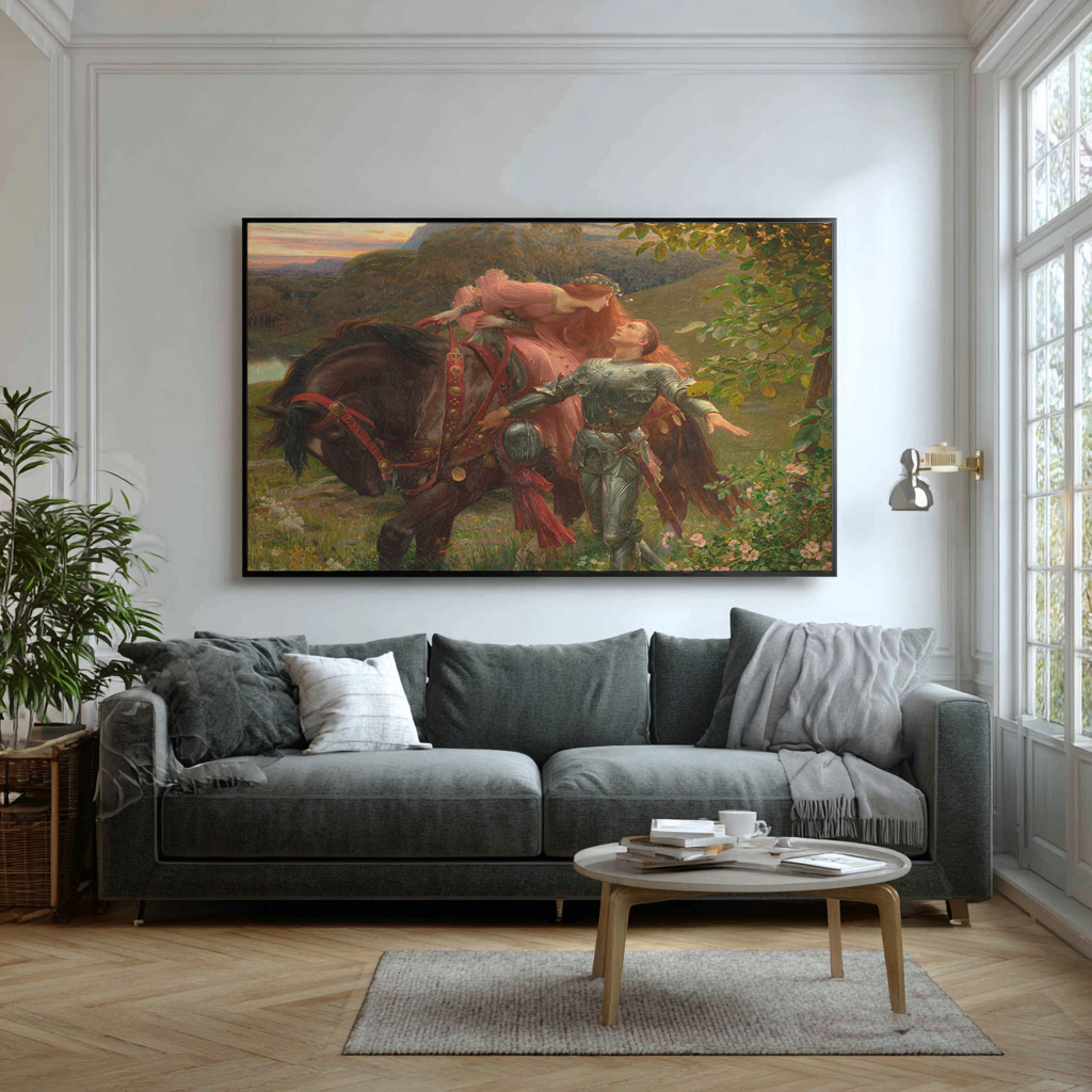 La belle Dame sans Merci - Sir Frank Dicksee - Premium Canvas 430g (Gallery Quality)