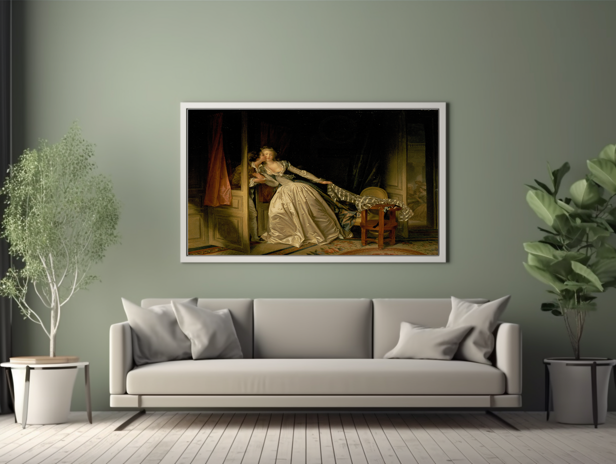 The Stolen Kiss - Jean-Honoré Fragonard - Premium 430g Canvas (Gallery Quality)