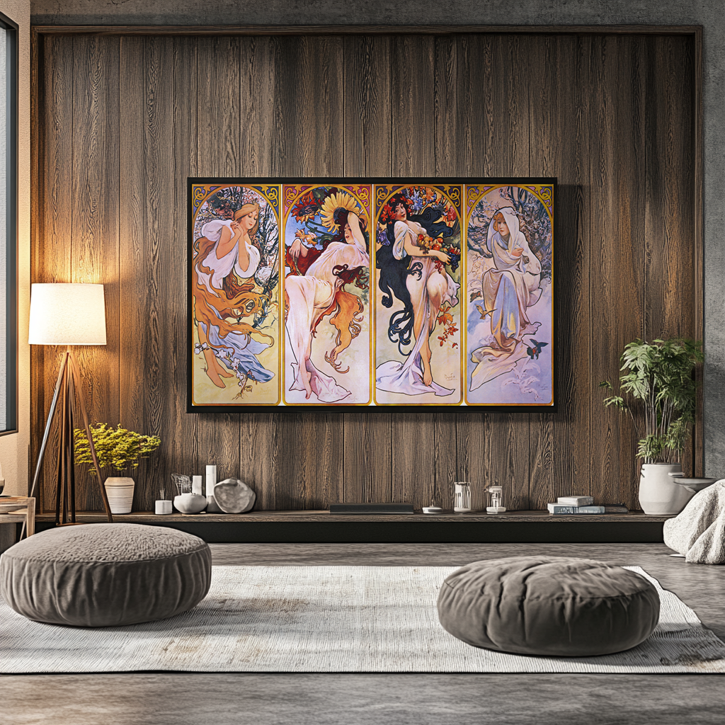 The Four Seasons - Alphonse Mucha - Premium canvas 430g (gallery quality)