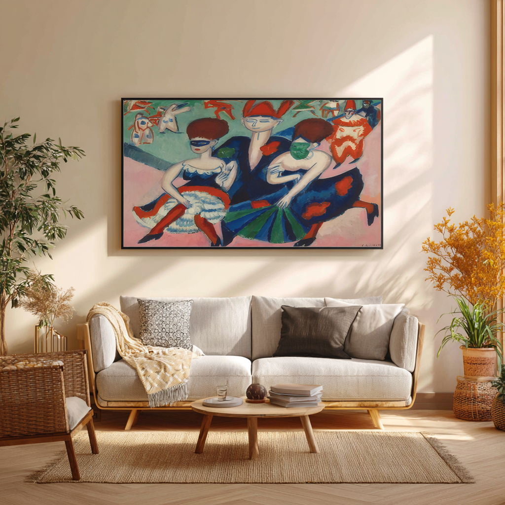 Danseurs masqués - Ernst Ludwig Kirchner - Toile premium 430g (qualité galerie)