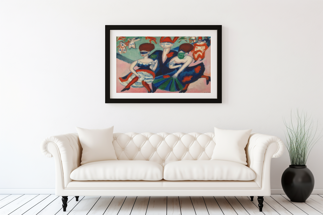 Danseurs masqués - Ernst Ludwig Kirchner - Toile premium 430g (qualité galerie)