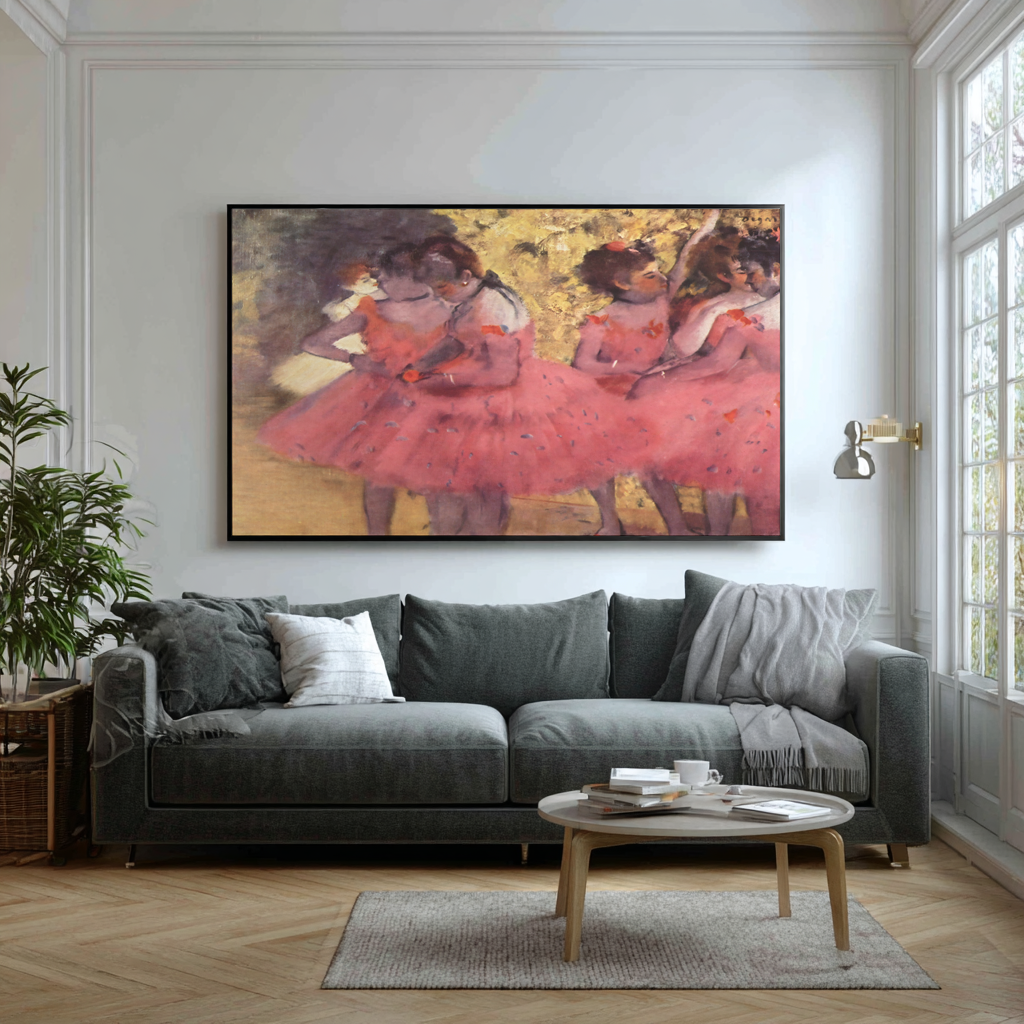 Pink Dancers - Edgar Degas - Premium 430g Canvas (Gallery Quality)