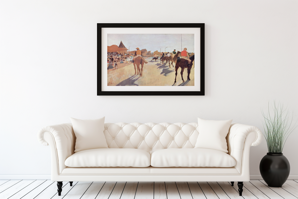 Chevaux de course devant les tribunes - Edgar Degas - Toile premium 430g (qualité galerie)