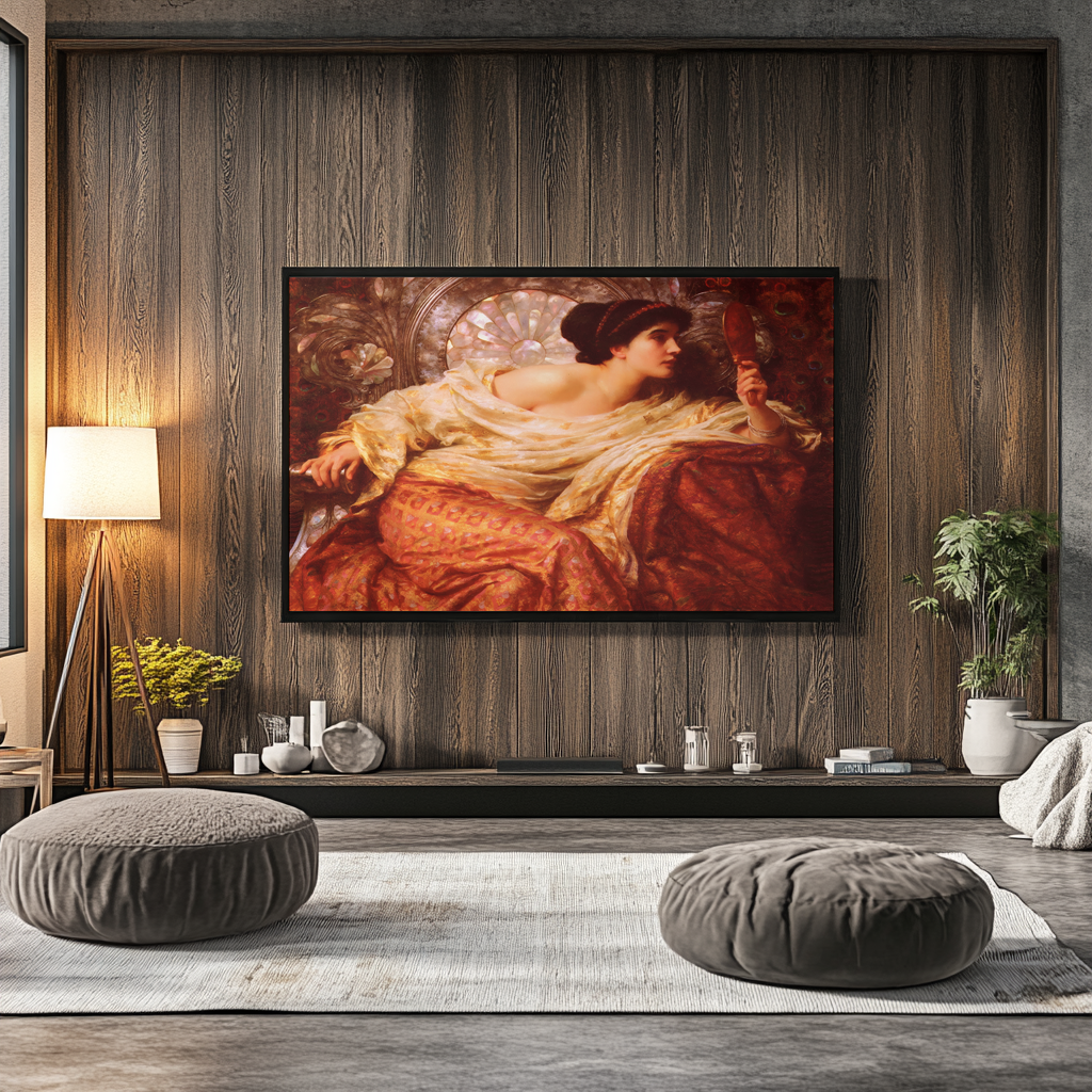 Le miroir - Sir Frank Dicksee - Toile premium 430g (qualité galerie)