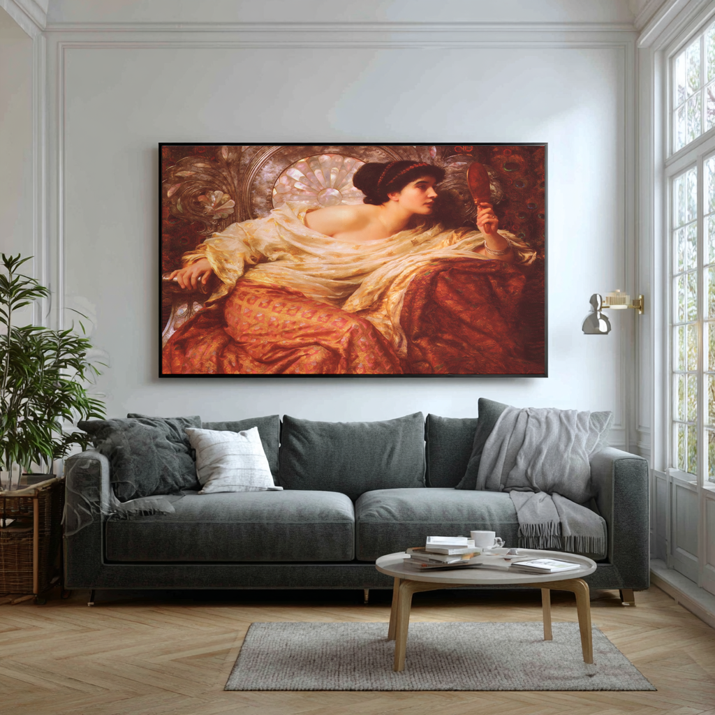 The Mirror - Sir Frank Dicksee - Premium 430g Canvas (Gallery Quality)