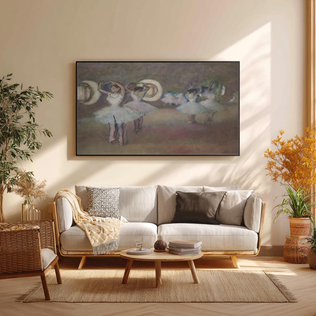Dancers at the Rotunda of the Paris Opera - Edgar Degas - Premium Canvas 430g (gallery quality)