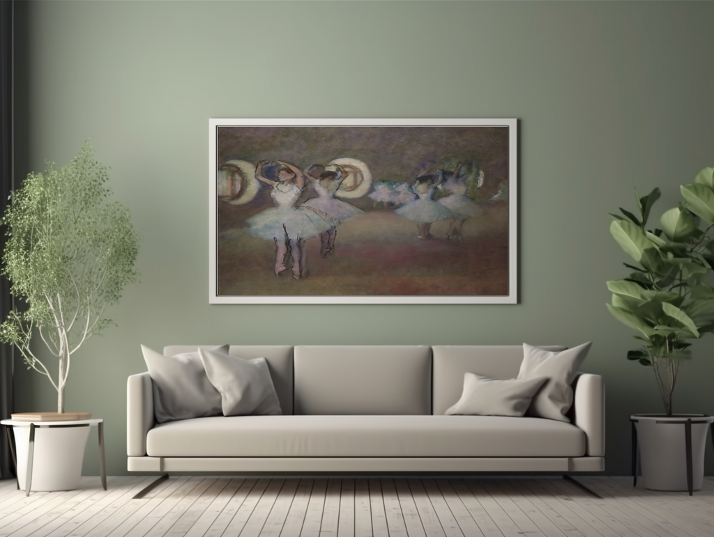 Danseuses à la rotonde de l'opéra de Paris - Edgar Degas - Toile premium 430g (qualité galerie)