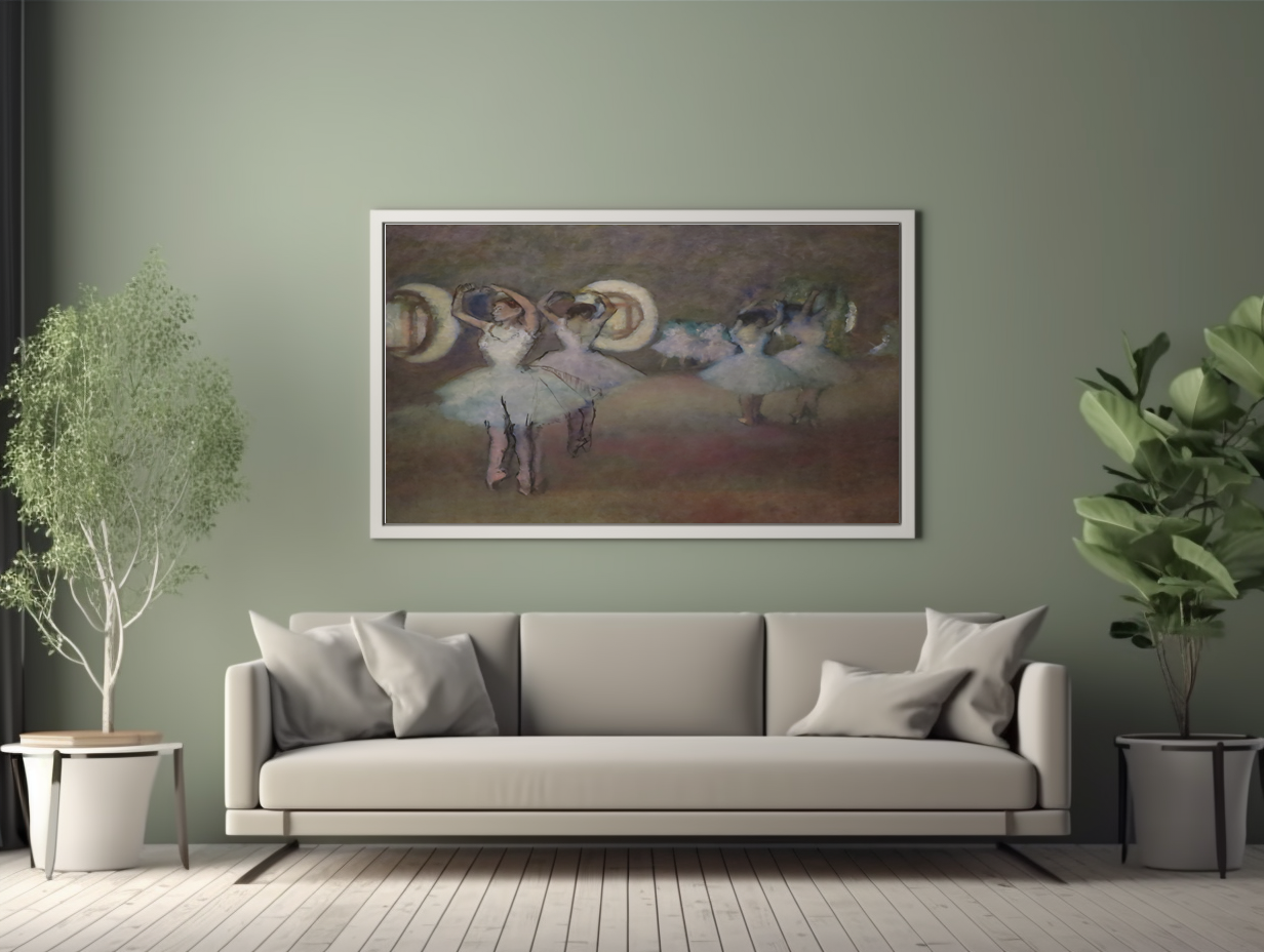 Dancers at the Rotunda of the Paris Opera - Edgar Degas - Premium Canvas 430g (gallery quality)