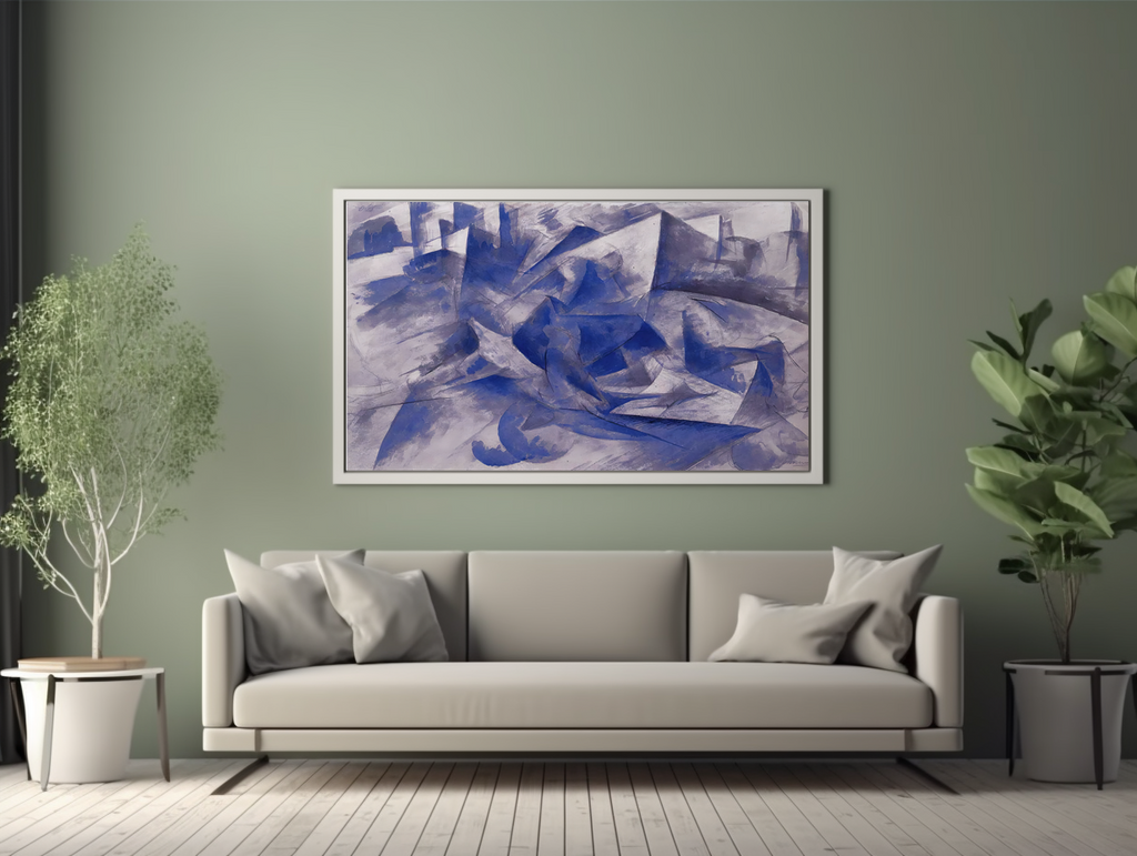 Cheval + Cavalier + Maisons - Umberto Boccioni - Toile premium 430g (qualité galerie)