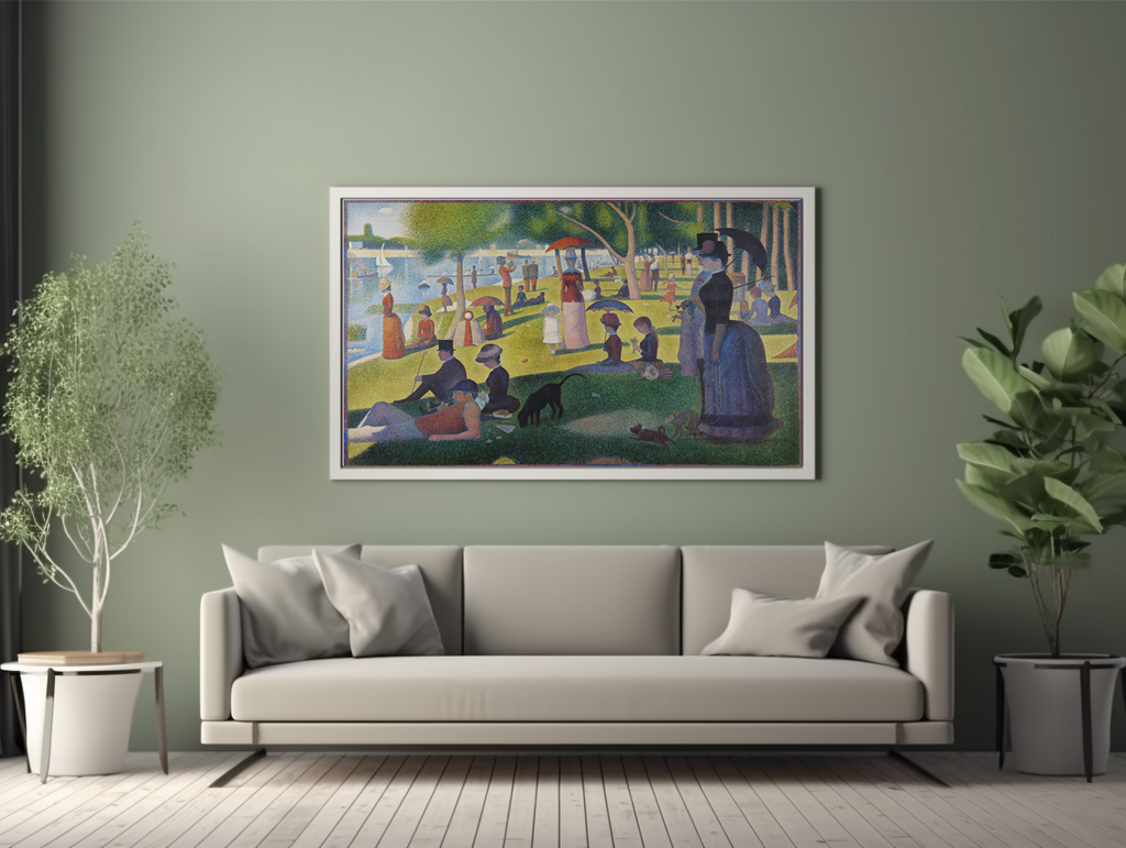 Un dimanche après-midi à l'île de la Grande Jatte - Georges Seurat - Toile premium 430g (qualité galerie)