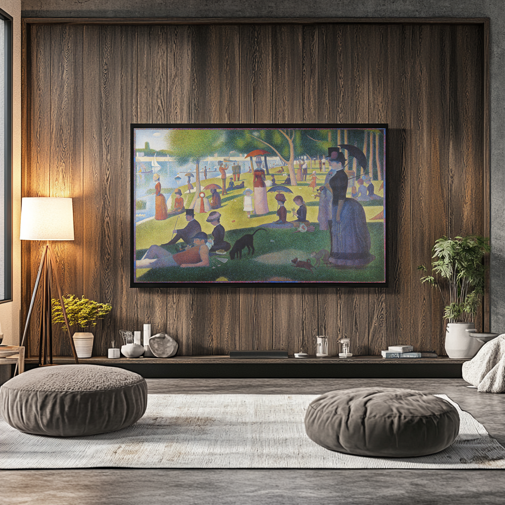 Un dimanche après-midi à l'île de la Grande Jatte - Georges Seurat - Toile premium 430g (qualité galerie)