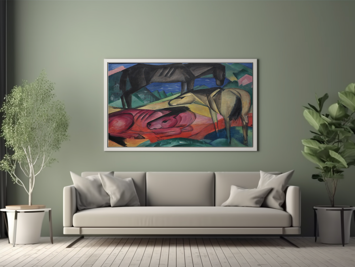 Three Horses - Franz Marc - Premium Canvas 430g (gallery quality)