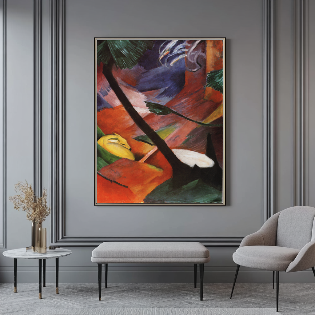 Deer in the Forest II - Franz Marc - Premium Canvas 430g (gallery quality)
