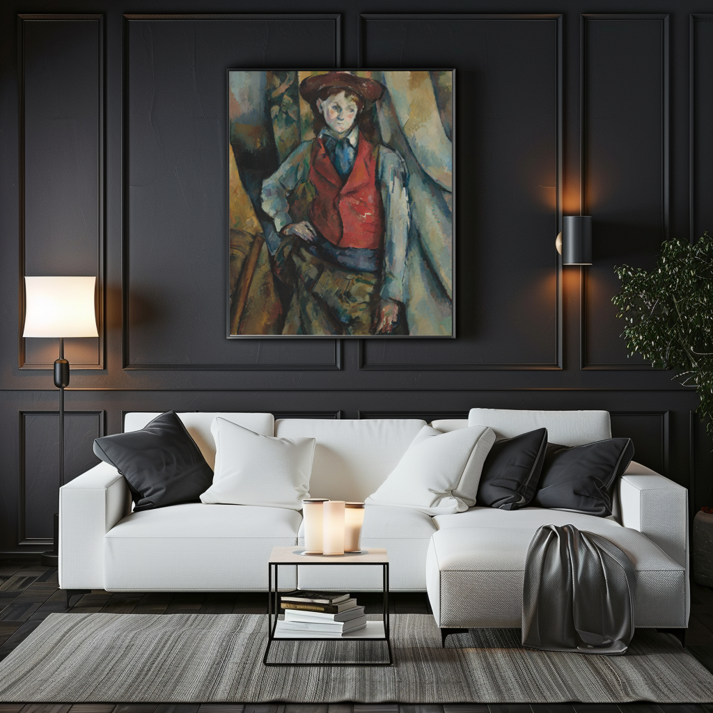 Boy in a Red Vest - Paul Cezanne - 430g Premium Canvas (Gallery Quality)