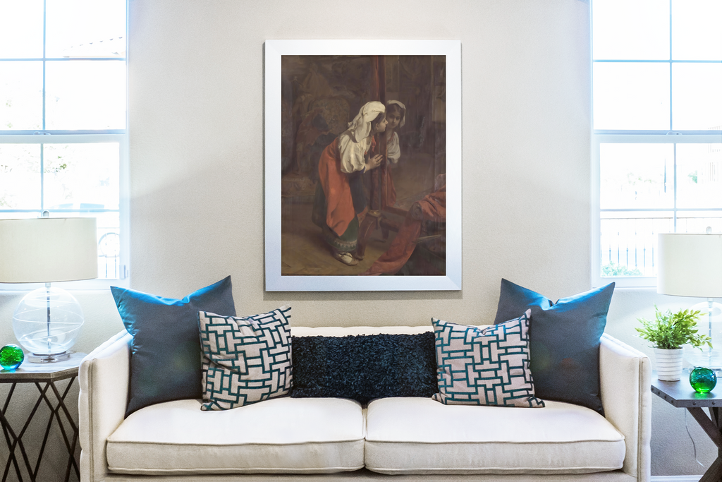 Sola en el taller - Henri Guillaume Schlesinger - Lienzo premium 430g (calidad de galeria)