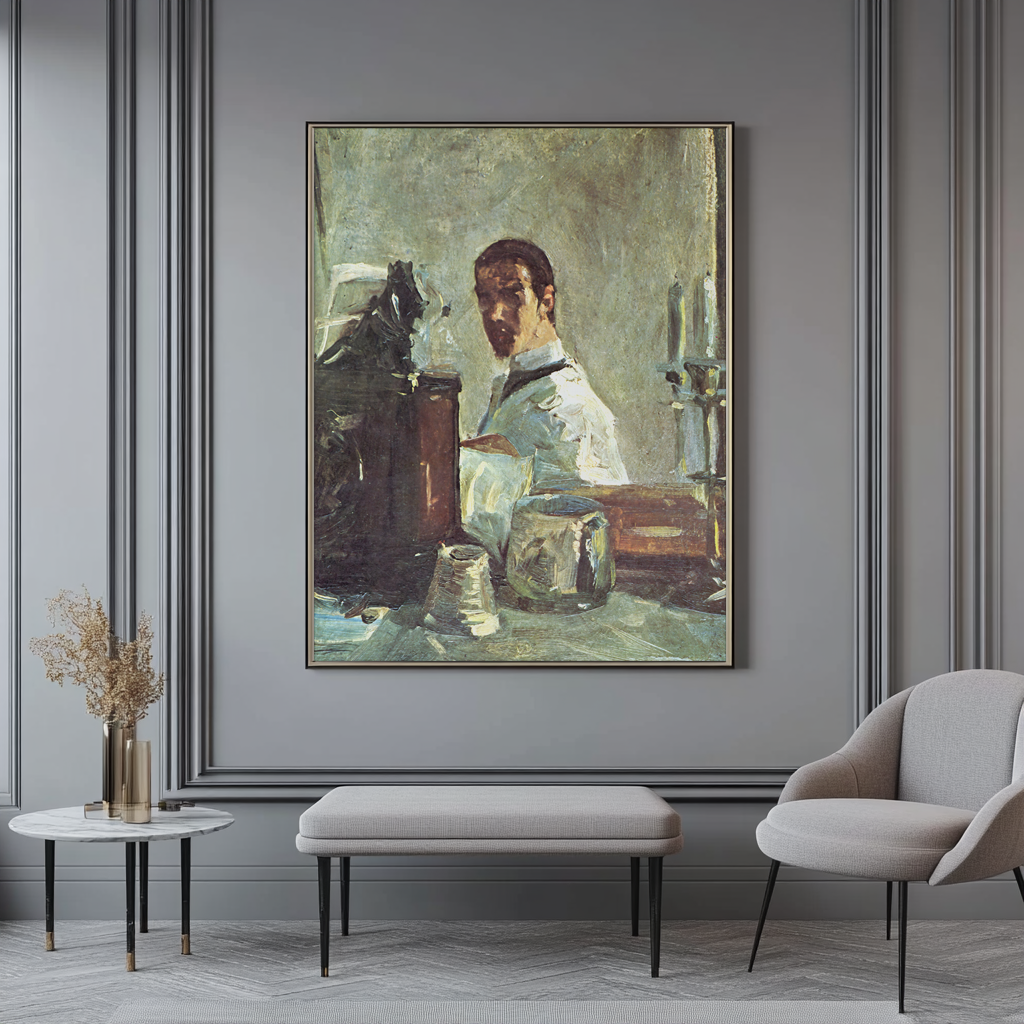 Autorretrato ante el espejo - Henri de Tolouse- Lautrec - Lienzo premium 430g (calidad de galeria)