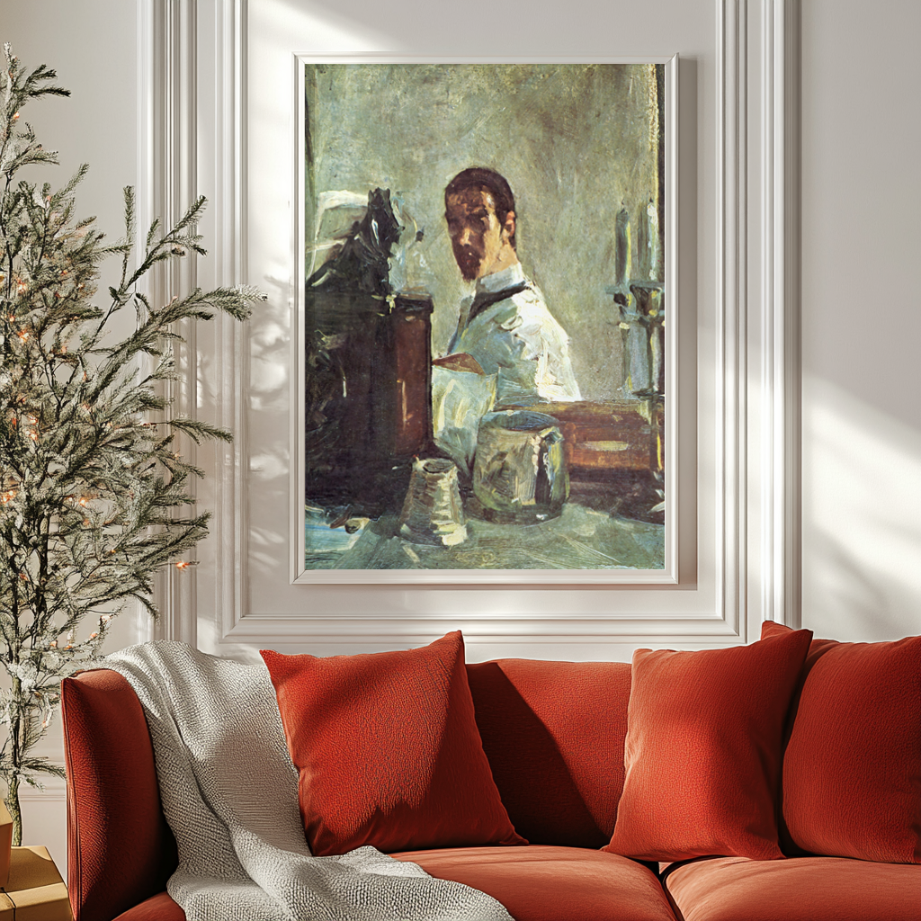 Self-portrait in front of a mirror - Henri de Toulouse-Lautrec - Premium canvas 430g (gallery quality)
