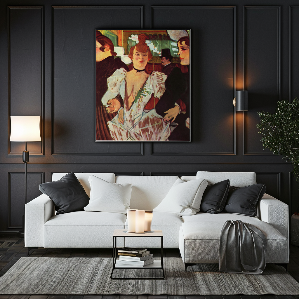 La Goulue Arriving at the Moulin Rouge - Henri de Toulouse-Lautrec - Premium 430g Canvas (Gallery Quality)