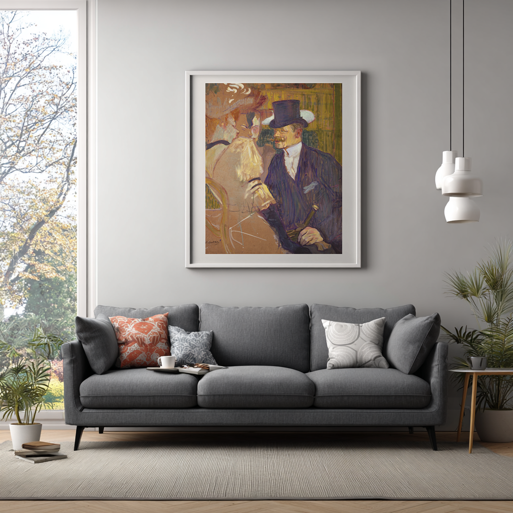 The Englishman at the Moulin Rouge - Henri de Toulouse-Lautrec - Premium Canvas 430g (gallery quality)