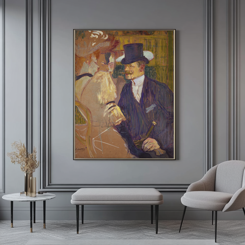 El ingles en el Moulin Rouge - Henri de Tolouse- Lautrec - Lienzo premium 430g (calidad de galeria)