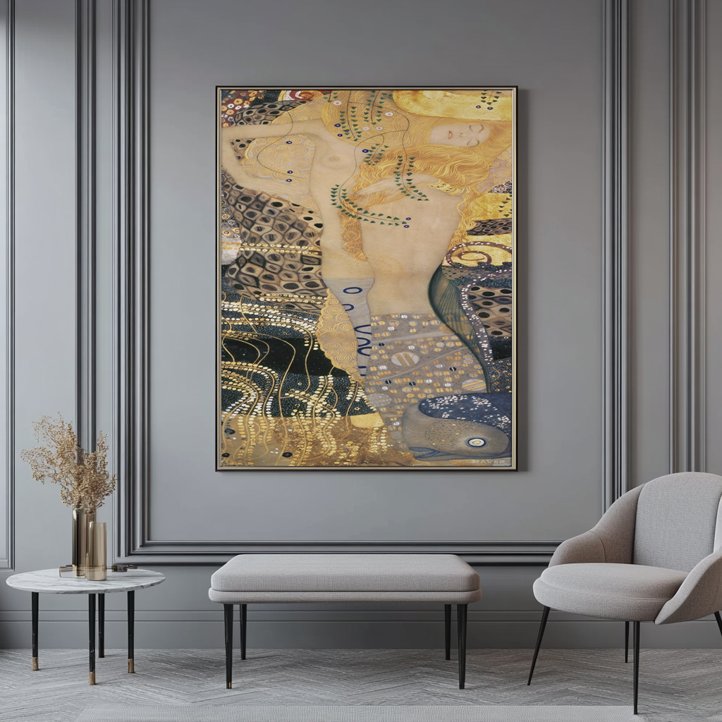 Serpientes de agua II - Gustav Klimt - Lienzo premium 430g (calidad de galeria)