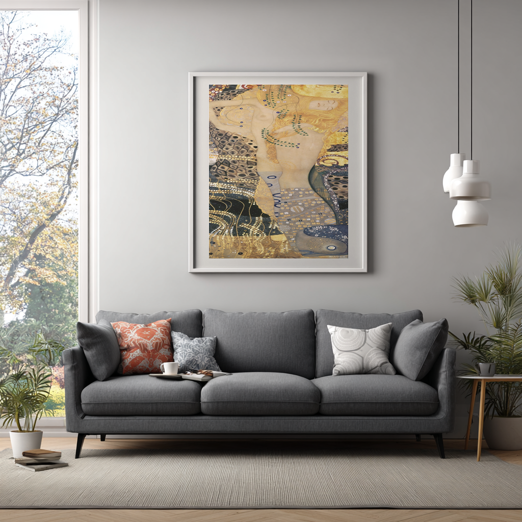 Water Serpents II - Gustav Klimt - Premium canvas 430g (gallery quality)