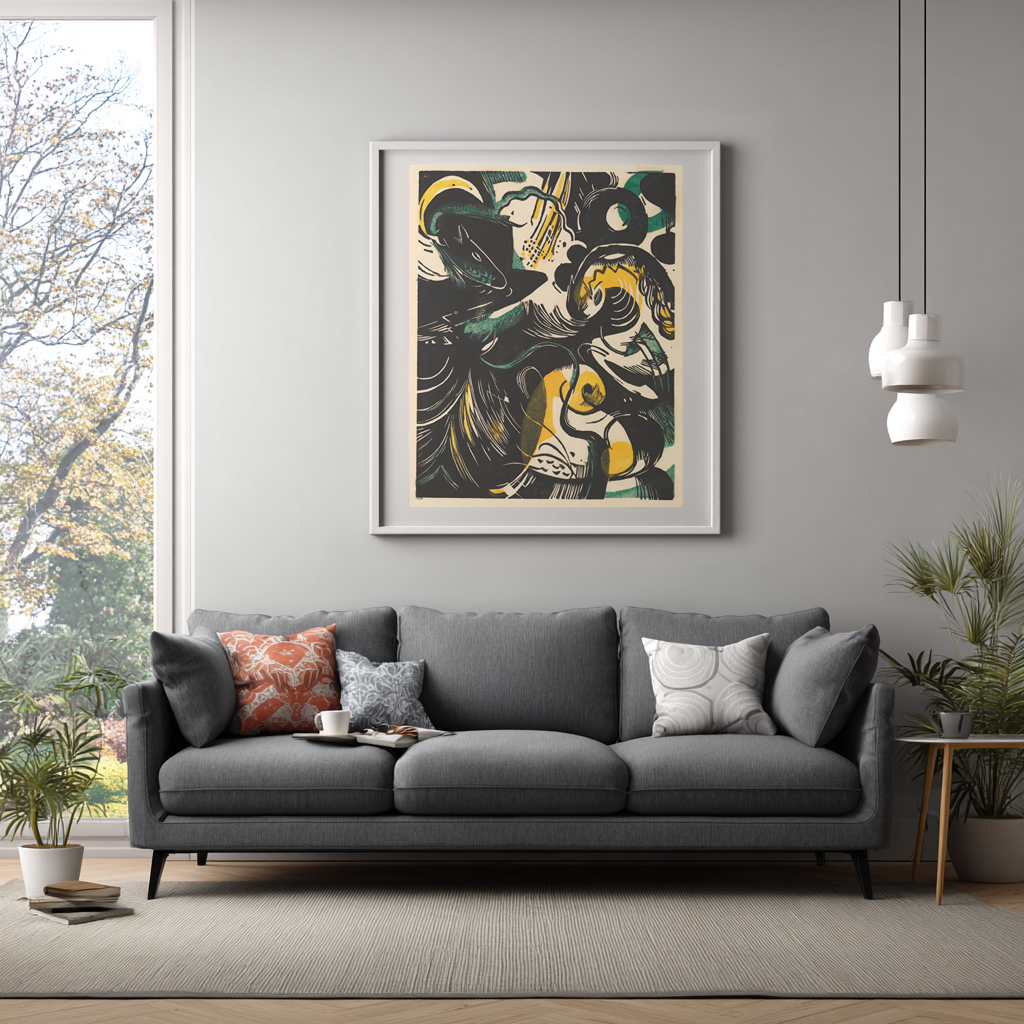 Historia de la creacion II -Franz Marc - Lienzo premium 430g (calidad de galeria)