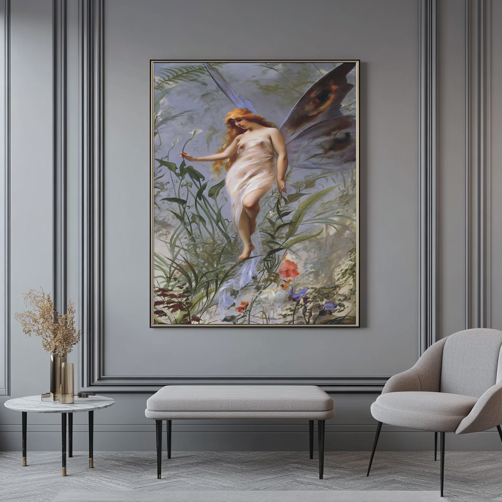 El hada del lirio - Luis Ricardo Falero - Lienzo premium 430g (calidad de galeria)