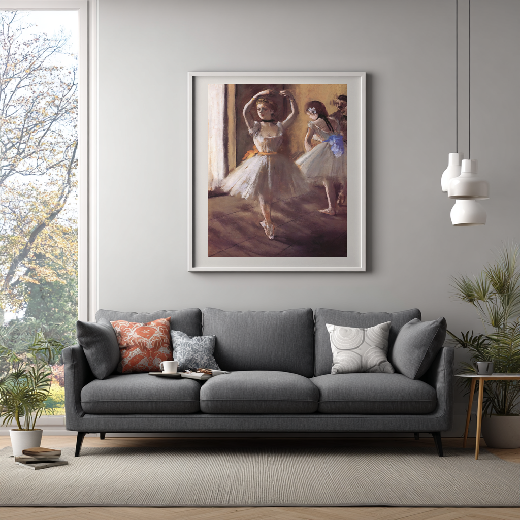 Dos bailarinas en el estudio - Edgar Degas - Lienzo premium 430g (calidad de galeria)