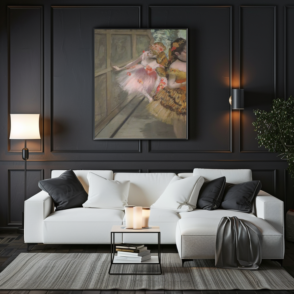 Dancers backstage -Edgar Degas - Premium Canvas 430g (gallery quality)