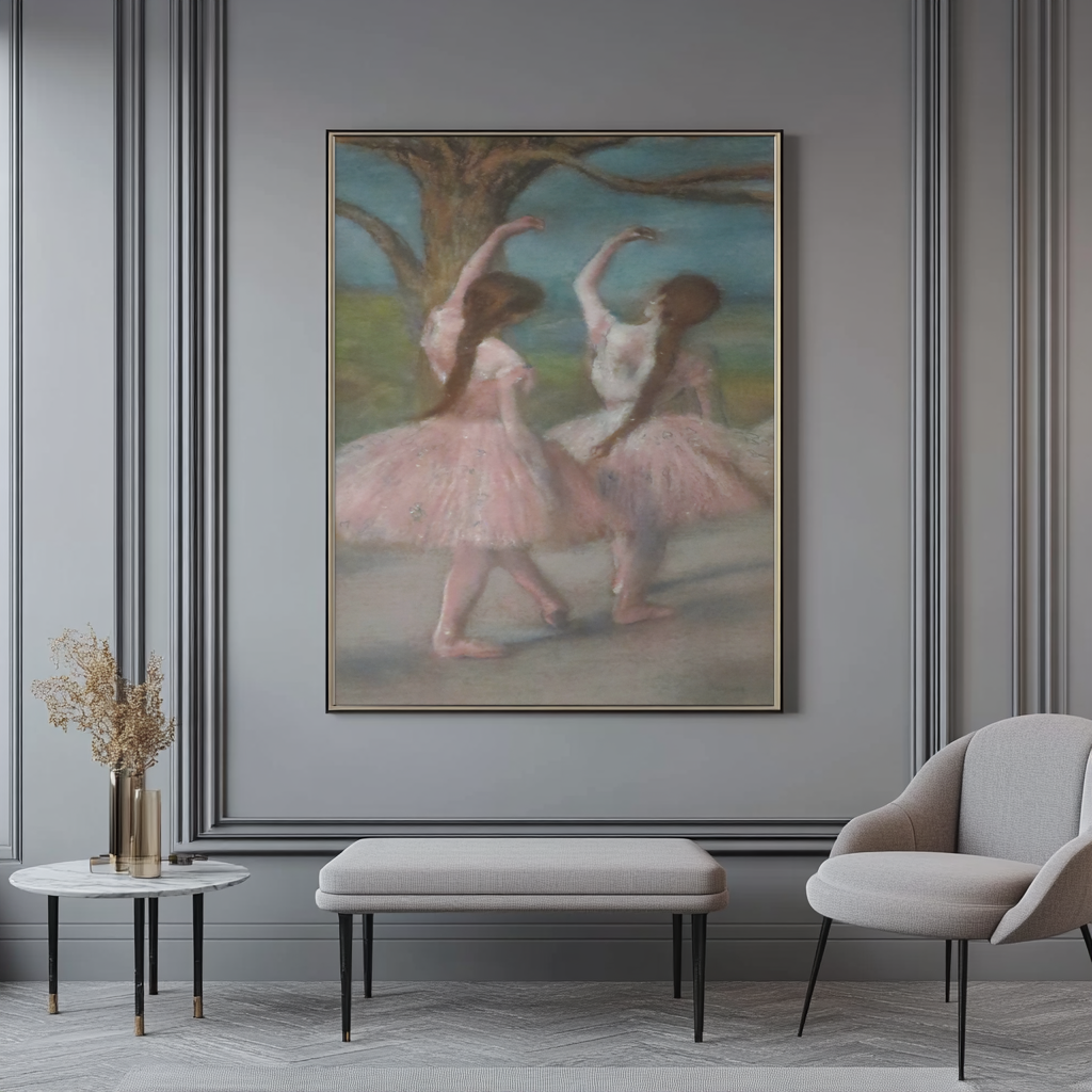 Bailarinas de rosa -Edgar Degas - Lienzo premium 430g (calidad de galeria)