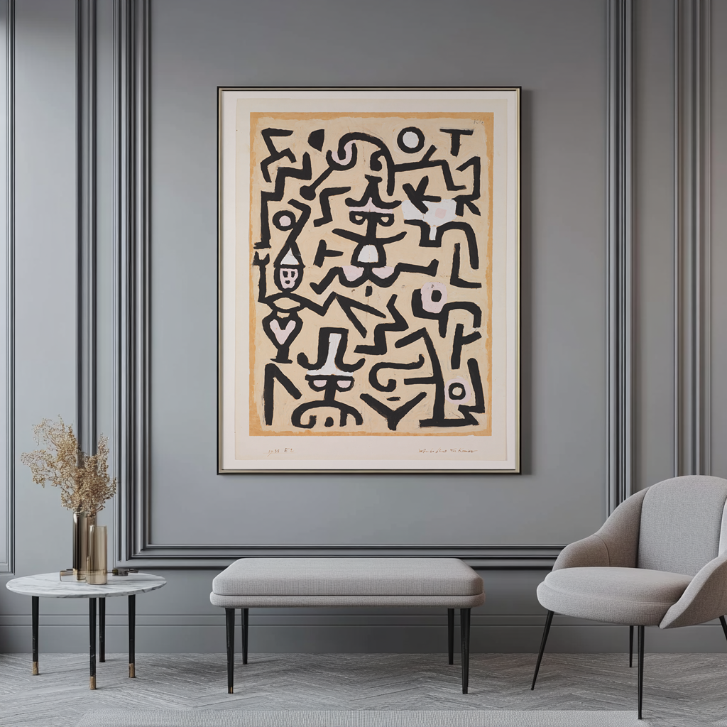 Anuncio para comediantes -Paul Klee - Lienzo premium 430g (calidad de galeria)