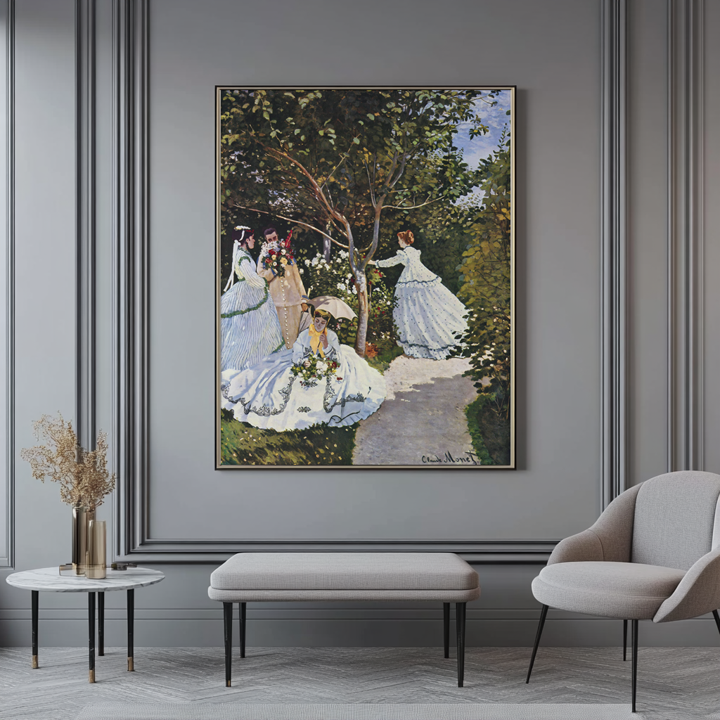 Mujeres en el jardin -Claude Monet - Lienzo premium 430g (calidad de galeria)