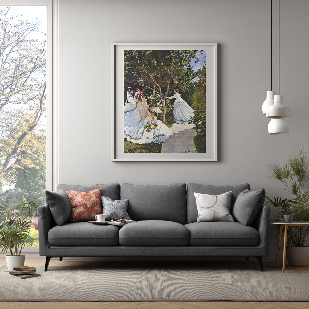 Femmes au jardin -Claude Monet - Toile premium 430g (qualité galerie)